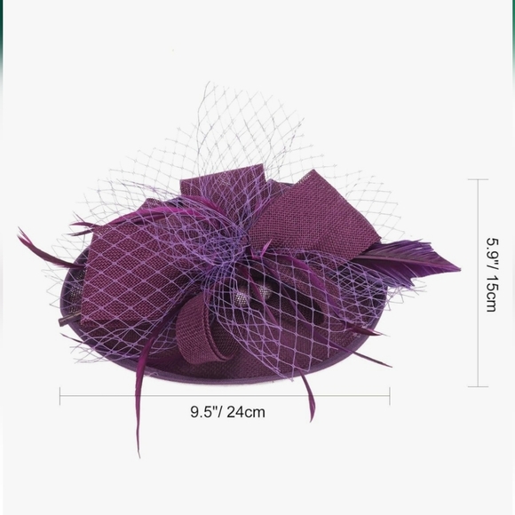NEW! Elegant Purple Kentucky Derby Fascinator Hat - Picture 2 of 4